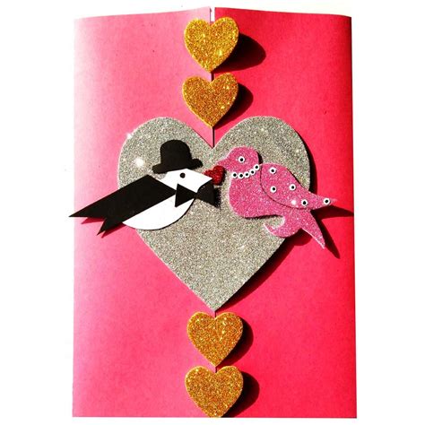 Handmade Love Birds Greeting / Valentines Greeting/ Card for Love