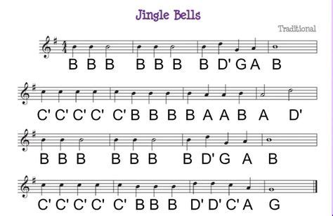 Jingle Bells Recorder Notes With Letters