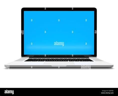 Laptop with white screen Stock Photo - Alamy