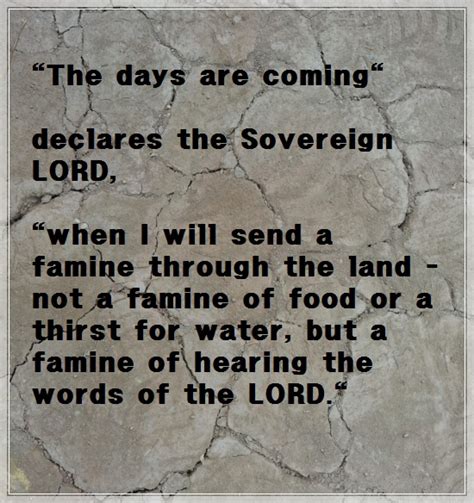 Shincheonji, Eternal Gospel: Famine in the Bible (Amos 8:11)