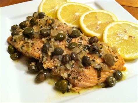 Baked Salmon with Lemon-Butter Sauce and Capers Recipe | Feature Dish