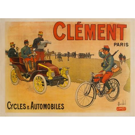 Vintage poster Clément Paris cycles & Automobiles by F.Bombled 1905