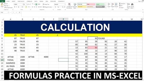 Basic Excel Formulas-Calculation in Excel - YouTube