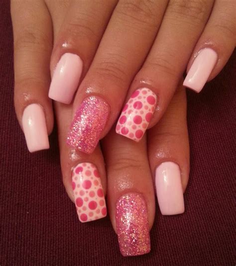 pink - sparkly - polka dots - white - nail art White Nail Art, Pink Sparkly, Fun Nails, Nail Art ...