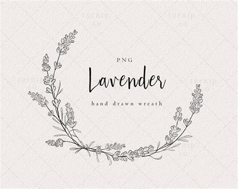 Lavender Wreath Clipart Floral Wreath PNG Label Clipart - Etsy