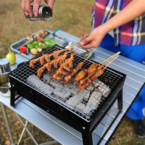 ysr bbq portable barbecue stove outdoor cooking picnic camping wood charcoal grill oven at Banggood