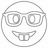 Nerd Face Emoji coloring Page  ColouringPages sketch template
