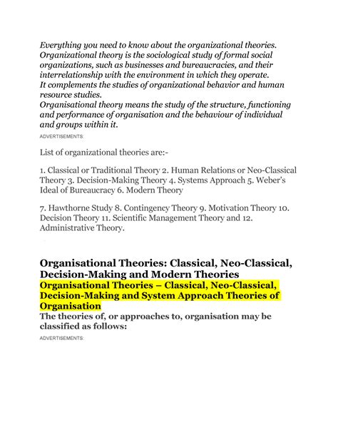 Everything you need to know about the organizational theories ...