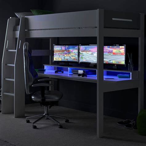 Urban High Sleeper Console Gaming Bed with Built-In Gaming Desk – Family Window