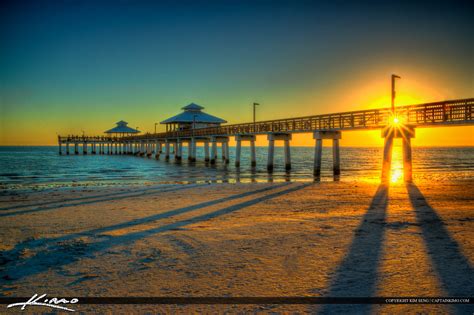 Fort Myers Fishing Pier Sunset at Beach | HDR Photography by Captain Kimo