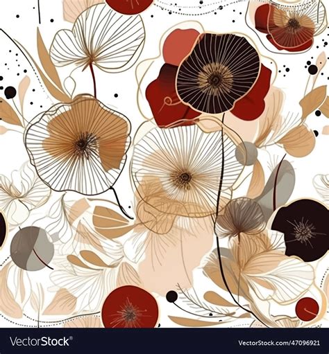 Doodle line art poppies and dandelions flowers Vector Image