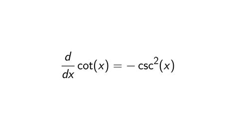 What is the Derivative of cot(x)? - [FULL SOLUTION]