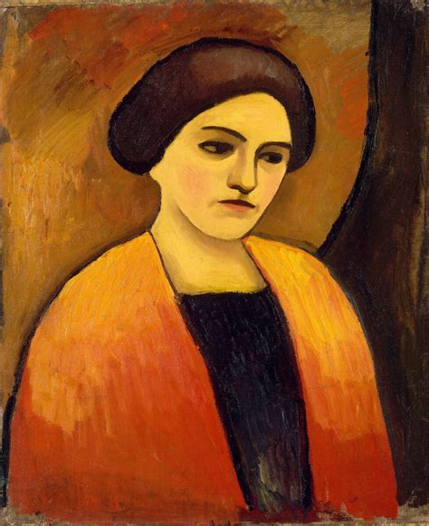 Portrait de madame Macke (Tête de femme orange et marron) by August Macke – Art print, wall art ...