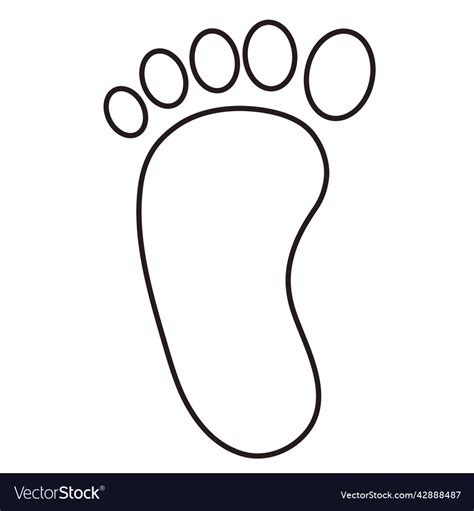 Left foot footprint outline high quality Vector Image