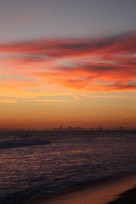 Sunset On A California Beach Free Stock Photo - Public Domain Pictures