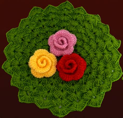 Crochet Lovely Doily With Flowers - Crochet Ideas