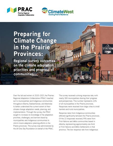 Preparing for Climate Change in the Prairie Provinces: Regional survey ...