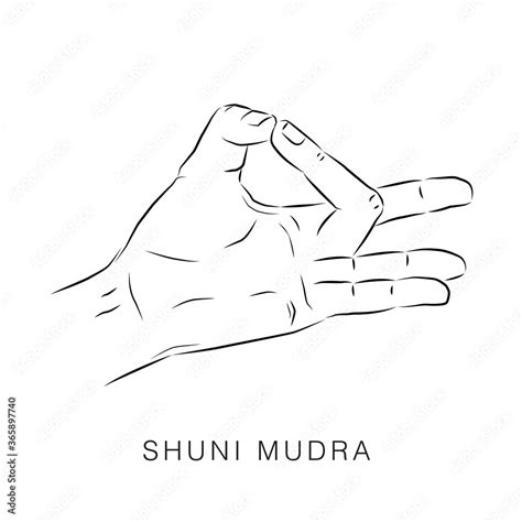 Shuni Mudra, yoga hand gesture, meditation pose Stock Illustration | Adobe Stock