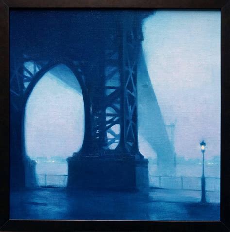 Stephen Bauman - Rainy Day, Williamsburg Bridge at 1stDibs | rainy landscape paintings, steven ...