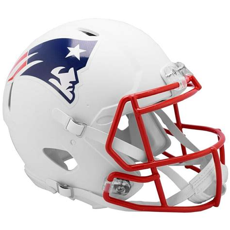 New England Patriots Riddell Flat White Matte Revolution Speed Authentic Helmet