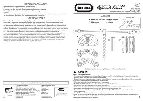 LITTLE TIKES SPLASH FACE QUICK START MANUAL Pdf Download | ManualsLib