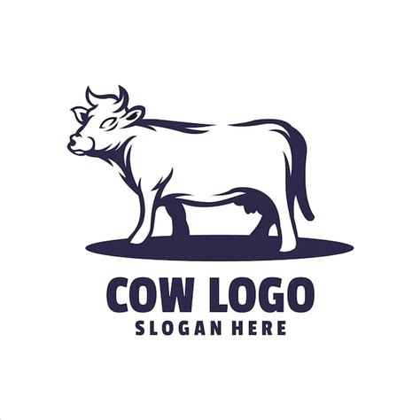 Premium Vector | Black and white cow logo