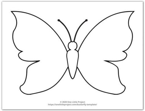 Butterfly Template | Free Printable Butterfly Outlines - One Little Project