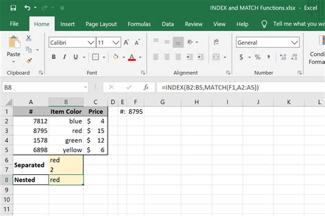 How to Use the INDEX and MATCH Function in Excel