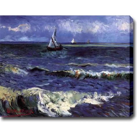 Seascape near Saintes Maries of Vincent Van Gogh art oil paintings Canvas reproduction hand ...