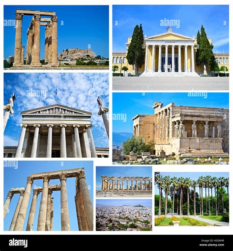 collage of Athens Greece - ancient landmarks Athens Greece Stock Photo - Alamy