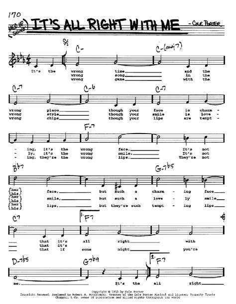 It's All Right With Me | Sheet Music Direct