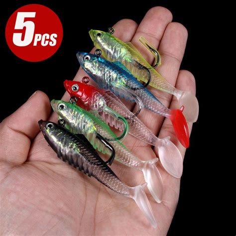 5pcs Kit Soft Fishing Lures 8cm 11 5g 2 4in 0 41oz Wobbler Artificial Bait Fishing Hooks Tackles ...