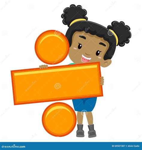 Girl Holding Division Symbol Stock Vector - Illustration of ...