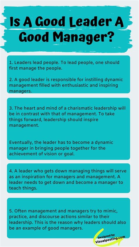 Is a Good Leader a Good Manager? | Good leadership skills, Leadership lessons, Leadership strategies