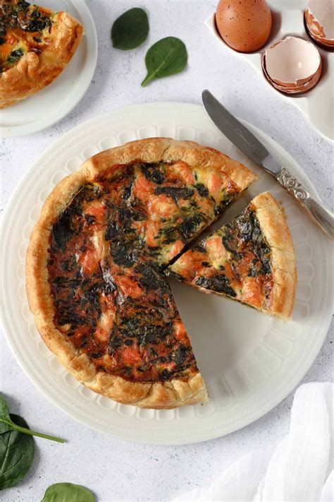 Salmon and Spinach Quiche (10-Minute Prep) - That Cute Dish!