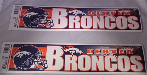 Lot Of (2) Denver Broncos Football-NFL Bumper Stickers