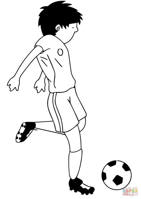 Cartoon Soccer Player Kicking Ball coloring page | Free Printable ...