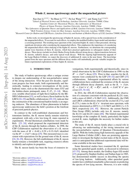 (PDF) Whole $B_c$ meson spectroscopy under the unquenched picture