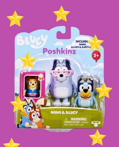 BLUEY & FRIENDS Nana & Bluey & Bartleby 3 FIGURE PACK New | #4585858852