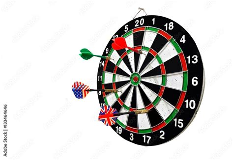 Dart board with arrow isolated on white background Stock Photo | Adobe ...