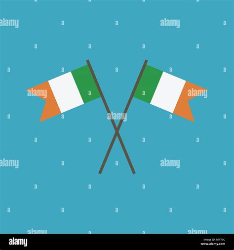 Ireland flag icon in flat design. Independence day or National day ...