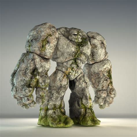 3d golem character rocks model | Fantasy character design, Character ...