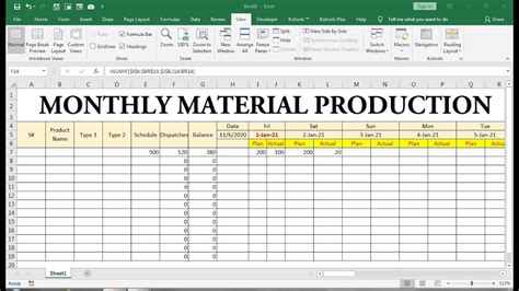 Daily Production Schedule Template Excel