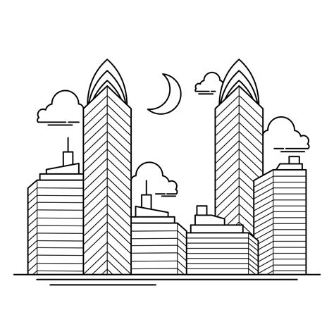 City Building Outline Design for Drawing Book Style twelve 3221385 Vector Art at Vecteezy