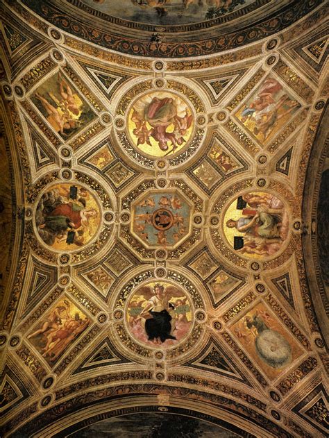 Ceiling of the Stanza della Segnatura - Raphael. 1509-11. Fresco ...