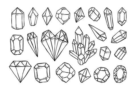 Crystals sketch illustrations By Redchocolate Illustration | TheHungryJPEG