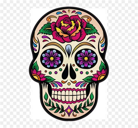 Sticker Tete De Mort Mexicaine - Colorful Dia De Los Muertos Skulls - Free Transparent PNG ...