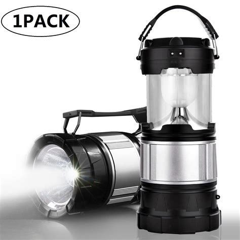 2-in-1 Solar Lantern Rechargeable Flashlight Collapsible LED Lantern ...