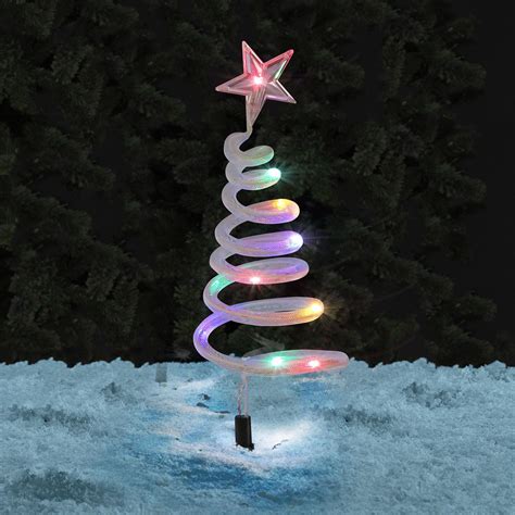 40 LED Light Up Spiral Christmas Xmas Tree Pathway Finder Lights Garden ...