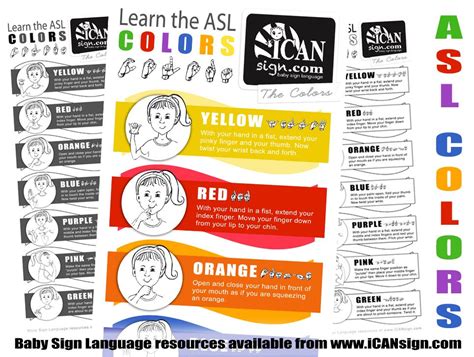 ASL Colors: Teach your child the colors with Sign Language! Site has so ...